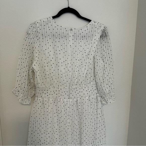 Roolee White Black Polka Dots Knee Length Dress Nursing Friendly Size L Women’s - Picture 8 of 16